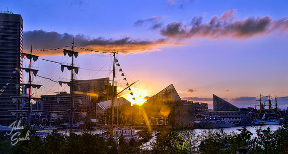 Sunrise at Baltimore Inner Harbor