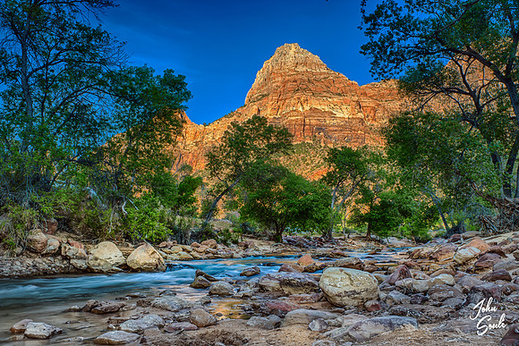 Zion - Pa'rus Trail at Sunset